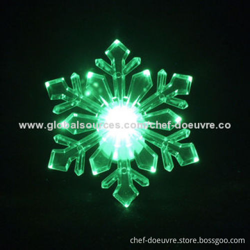Christmas Suction Cup Snowflake, #2 with Color-changing LED